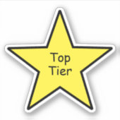 Top Tier Star Sticker – Funny Minimal Sticker シール (正面)
