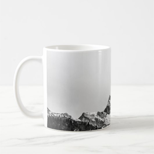 TOP VIEW OF SNOWY MOUNTAIN コーヒーマグカップ (左)