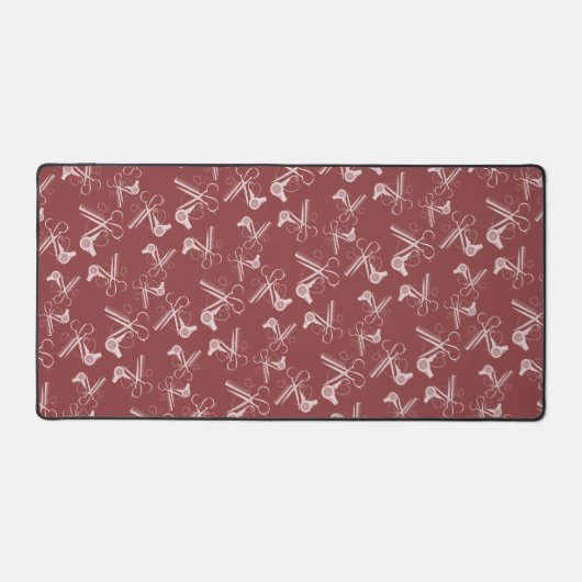 Topazのモダンヘアスタイリストツールのパターン デスクマット (正面)