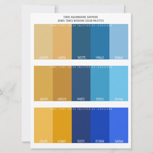 Topaz Aquamarine Sapphire Jewel Tone'結婚s Color (正面)