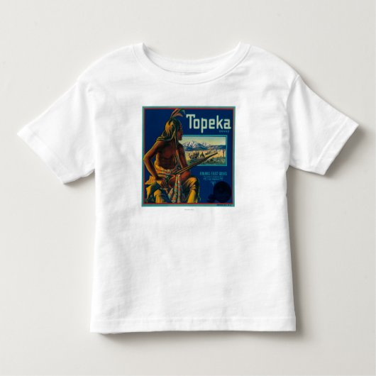 Topekaのブランドの柑橘類の木枠のラベル トドラーTシャツ (正面)