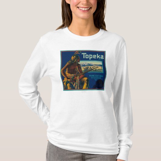 Topekaのブランドの柑橘類の木枠のラベル Tシャツ (正面)