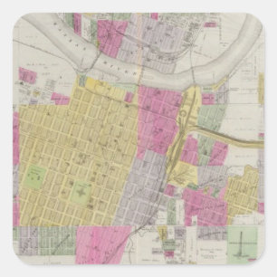 Topekaの都市の地図 スクエアシール