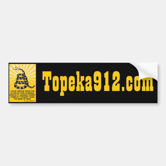 Topeka912.com バンパーステッカー (正面)