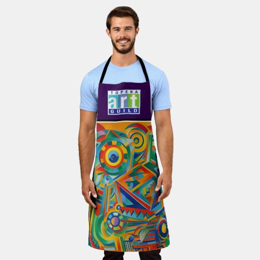Topeka Art Guild Abstract エプロン (着用した状態)