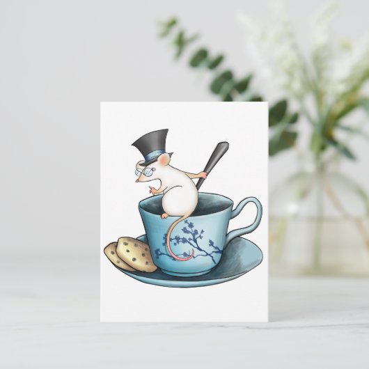 Tophatのティーカップのマウス ポストカード (スタンド正面)