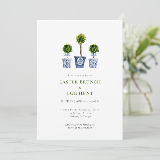 Topiaries Easter brunch & eggs hunt invitation 招待状 (スタンド正面)