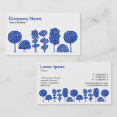 Topiary – ネイビーブルーの白 名刺 (正面/裏面)