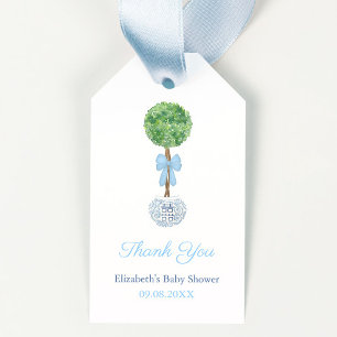 Topiary Boyエレガント Baby Showerありがとう ギフトタグ