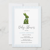 Topiary Bunny Blue Baby Boy Shower  招待状 (正面)
