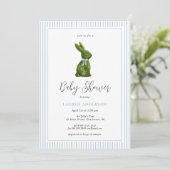 Topiary Bunny Blue Baby Boy Shower  招待状 (スタンド正面)