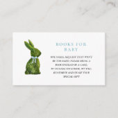 Topiary Bunny Rabbit Boy Baby shower book request エンクロージャーカード (正面)