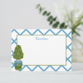 Topiary & Latticeノートカパーソナライズされたード サンキューカード (スタンド正面)