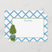 Topiary & Latticeノートカパーソナライズされたード サンキューカード (正面/裏面)