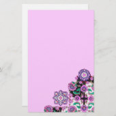 TOPKAPI /ピンクパープルグリーンフローラダマスク 便箋 (正面/裏面)