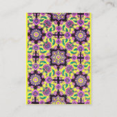 TOPKAPI,フローラピンクグリーンイエローオリエンタルダマスク 名刺 (裏面)