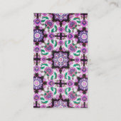 TOPKAPI,フローラピンク緑オリエンタルフラワーパープル 名刺 (裏面)