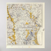 Topographic and Glacial Map of New Hampshire ポスター (正面)