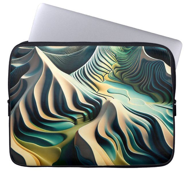 Topographic Currents ラップトップスリーブ (正面)