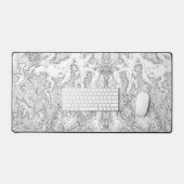 Topographic Extended White Mouse pad Large,Gaming デスクマット (キーボード&マウス)