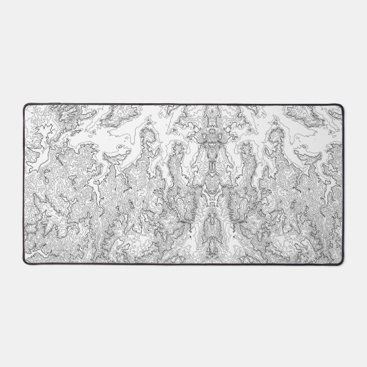 Topographic Extended White Mouse pad Large,Gaming デスクマット (正面)