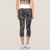 Topographic Line Art in Black 🗺️ カプリレギンス (裏面)