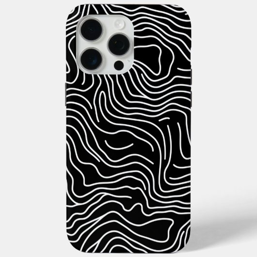 Topographic Line Art in Black 🗺️ Case-Mate iPhoneケース (裏面)