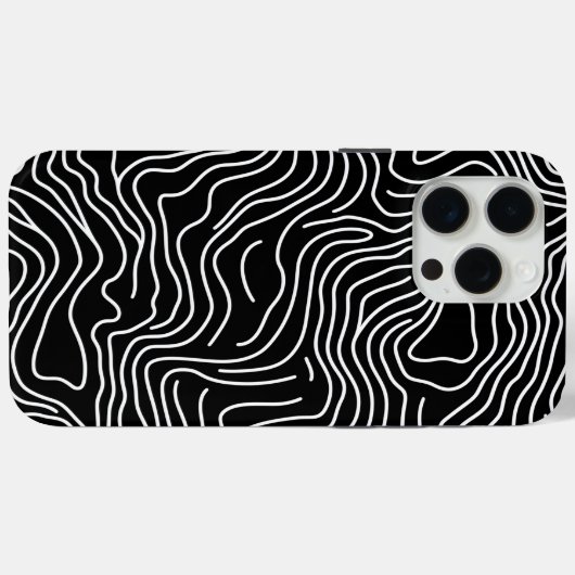 Topographic Line Art in Black 🗺️ Case-Mate iPhoneケース (裏面 (横))