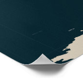 Topographic Map of the World in Tan ポスター (角)