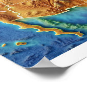 Topographic USA Map Poster ポスター (角)