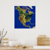 Topographic View of North and Central America ポスター (キッチン)