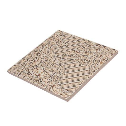 Topographic Warm Neutrals Ceramic Tile タイル (側面)