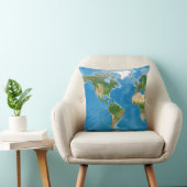 Topographic World Map Earth Illustration クッション (椅子)