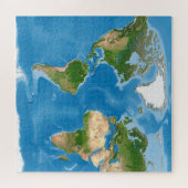 Topographic World Map Earth Illustration ジグソーパズル (横)