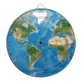 Topographic World Map Earth Illustration ダーツボード