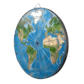 Topographic World Map Earth Illustration ダーツボード (正面右)