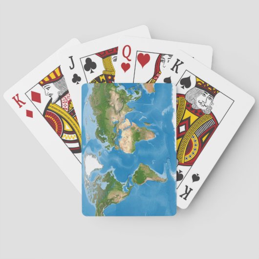 Topographic World Map Earth Illustration トランプ (裏面)