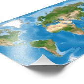 Topographic World Map Earth Illustration フォトプリント (角)