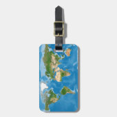 Topographic World Map Earth Illustration ラゲッジタグ (正面縦)