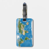 Topographic World Map Earth Illustration ラゲッジタグ (裏面縦)
