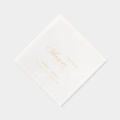 Topographyスクリプエレガントトのカップルのシャワー 箔ナプキン (右)