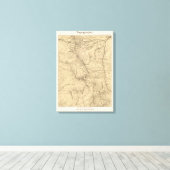 Topography TruckeeDonner Pass Region, California キャンバスプリント (インサイチュ (ウッドフロア))