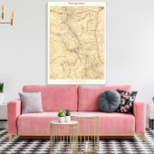 Topography TruckeeDonner Pass Region, California キャンバスプリント (インサイチュ (リビング))