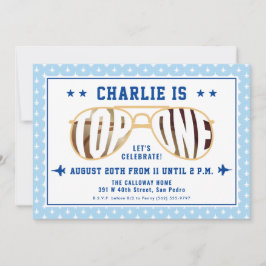 TopOneファイターパイロットをテーマにした第1誕生日 招待状