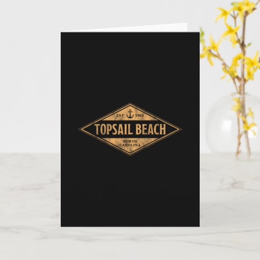 Topsail Beach North Carolina Souvenir Vacation Vin カード (黄色い花)