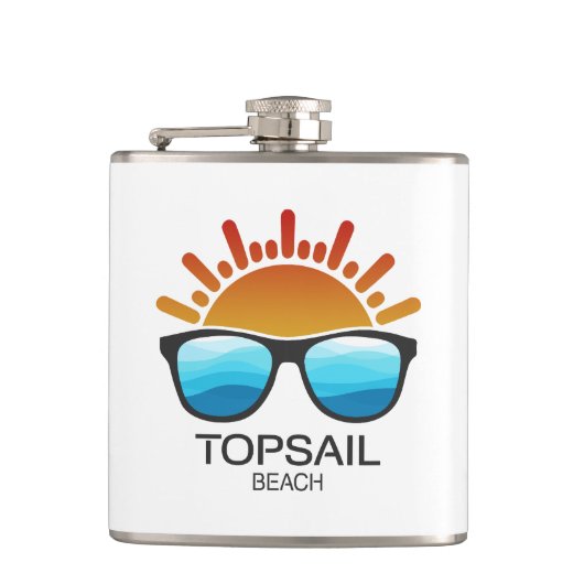 Topsail Beach North Carolina Sunglasses フラスク (正面)