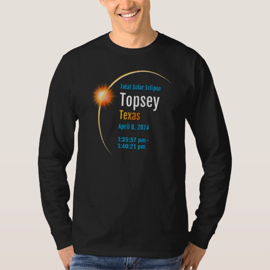 Topseyテキサス州Tx Total 太陽の Eclipse 2024 1 Tシャツ (正面)