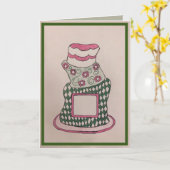 Topsyタービーお洒落お誕生日ケーキカード カード (黄色い花)