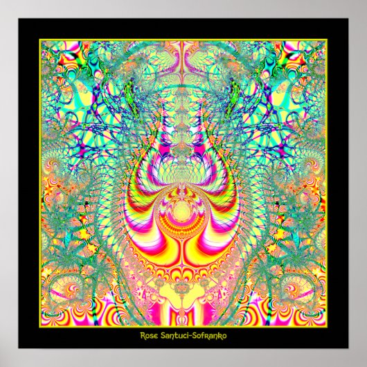 Topsy Turvy Thoughtsサイケデリック Fractal ポスター (正面)