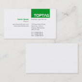 TopTag v2 – 緑 名刺 (正面/裏面)